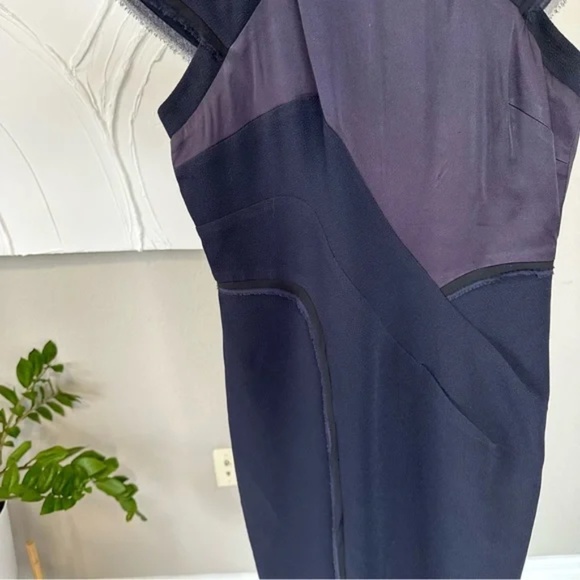 BCBGMAXAZRIA Runway Night Asymmetrical Patchwork Dress in navy black - Picture 11 of 17